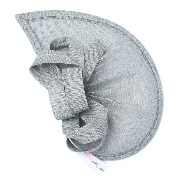 Grey sinamay fascinator