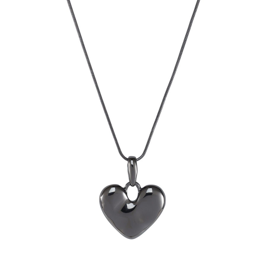 Sweetheart black heart necklace