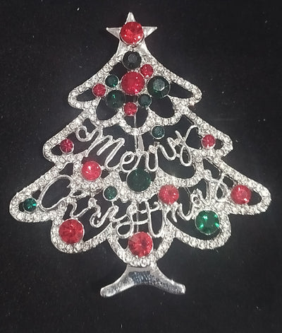 Open Christmas Tree Brooch