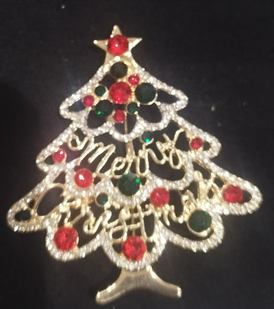 Open Christmas Tree Brooch