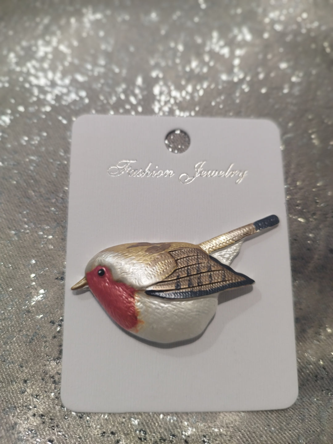 Silver Robin Brooch