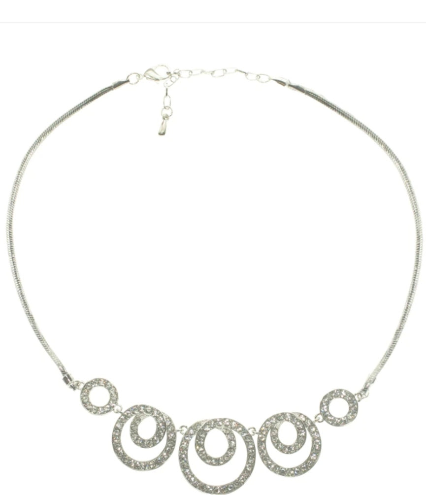 Diamante swirl necklace