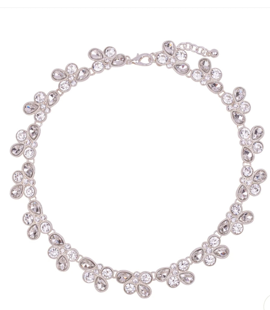 Crystal floral necklace
